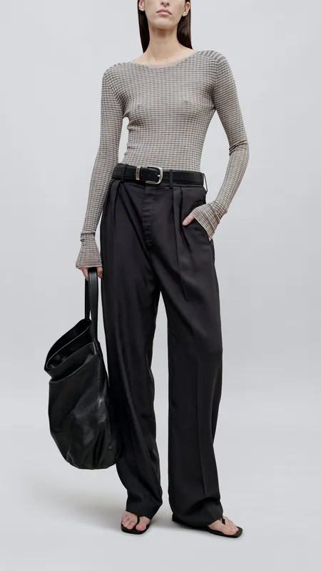 Kallmeyer Fabi Superfine Merino Fitted Long Sleeve in Heather Grey