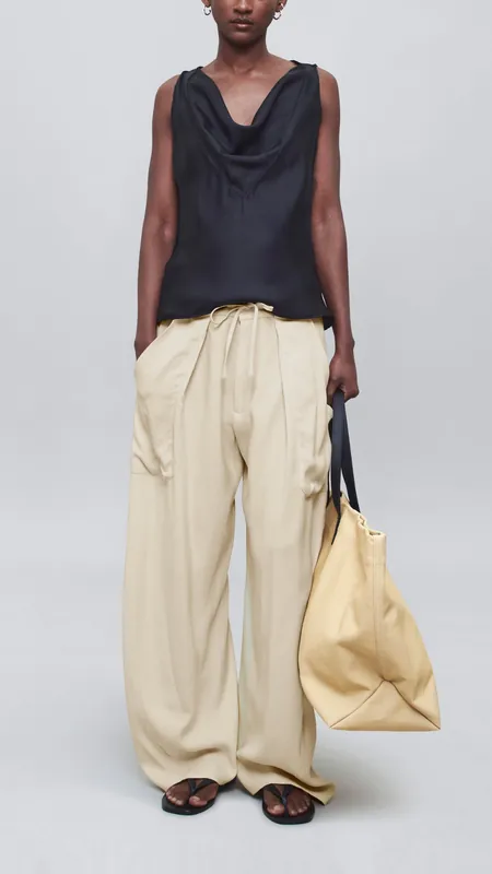 Kallmeyer Clemence Pant in Waffle Weave Blonde