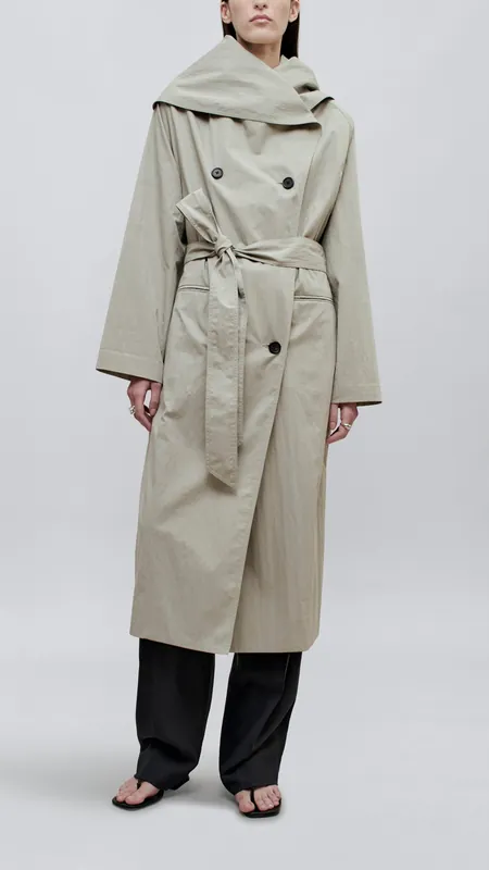 Kallmeyer Dorothy Cotton Nylon Trench Coat in Fog