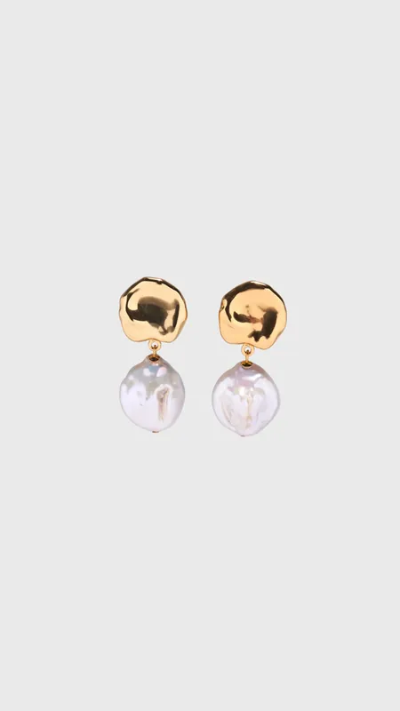 Lizzie Fortunato Coin Reflection Earrings in Gold