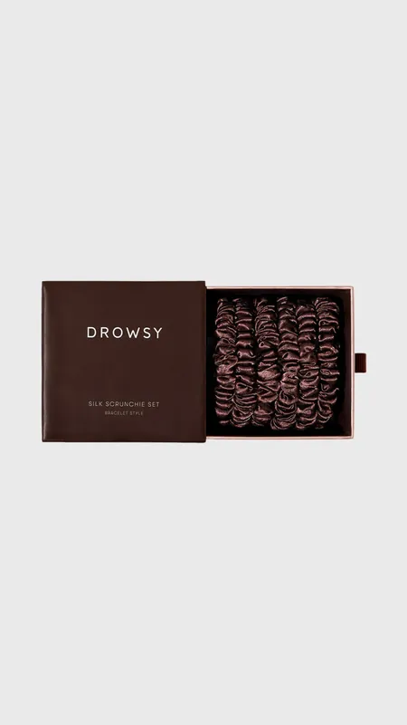 Drowsy Skinny Scrunchie Set in Cocoa