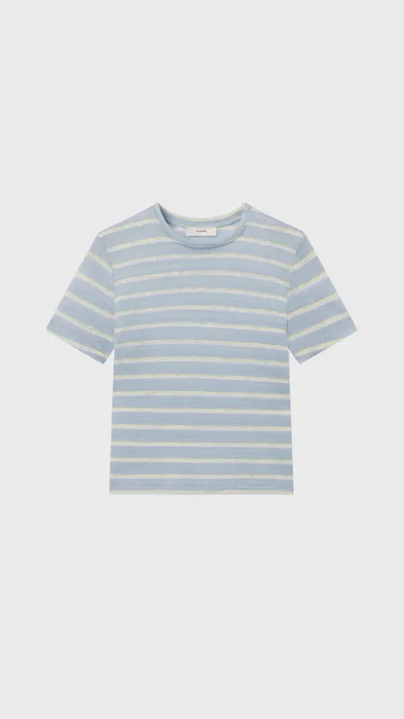 Frame The Linen Baby Tee in Chambray Blue Multi