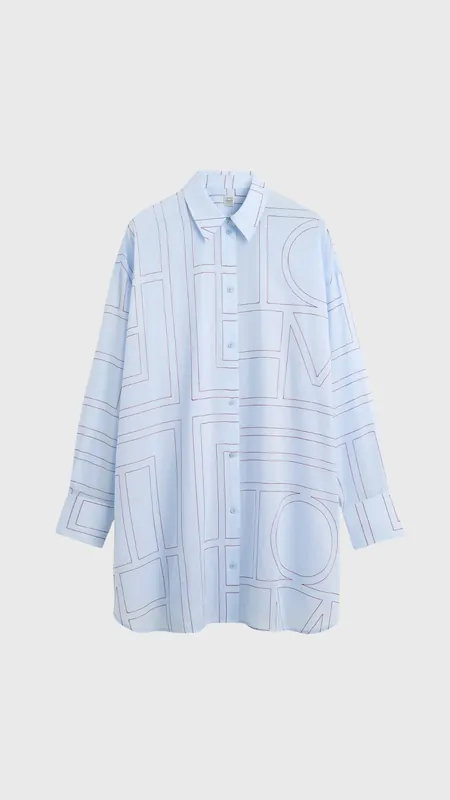 Toteme Long Summer Shirt in Sky/Red