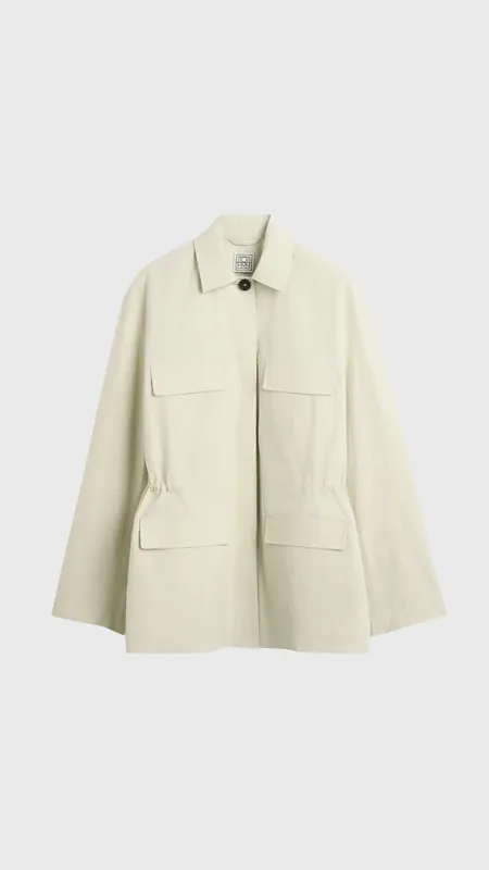 Toteme Collared Drawstring Jacket in Oyster