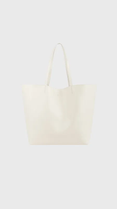 Toteme Roam Leather Tote in Stone