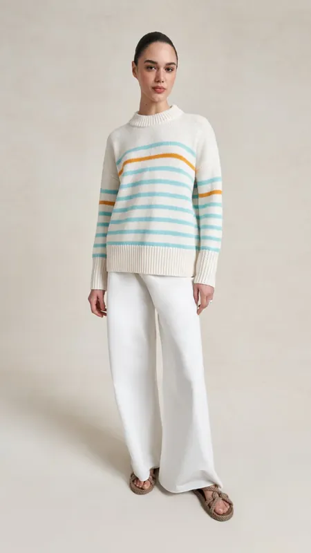 La Ligne Marin Sweater in Ivory Aqua