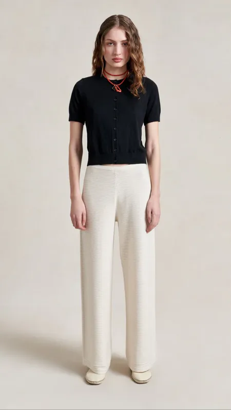 La Ligne Crochet Colby Pant in Ivory