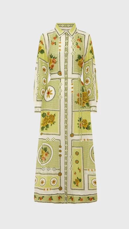Alemais Dixie Shirt Dress in Cirtus