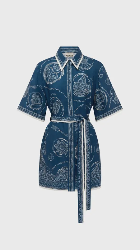 ALÉMAIS Lucky Mini Dress in Blue - Alemais