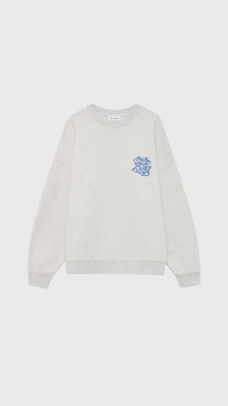 Anine Bing Miles Waves Sweatshirt in Grey