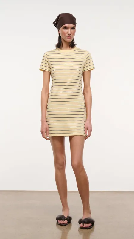 Staud Wade Dress in Monday Stripe