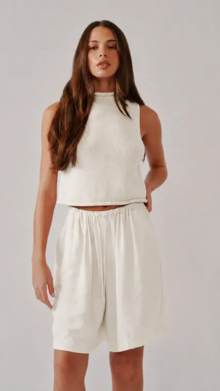 Sablyn Giada Roll Neck Tank in Gardenia