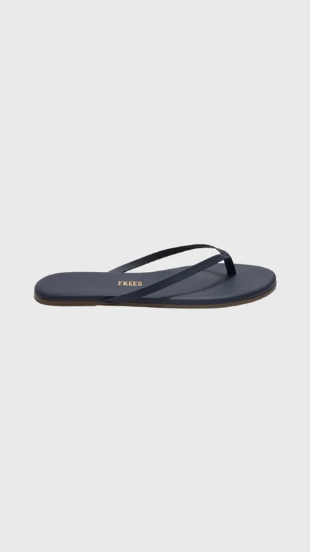 TKEES Lily Liners Leather Flip Flops in Twilight