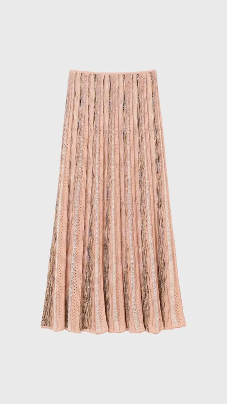Ulla Johnson Clio Knit Midi Skirt in Hibiscus