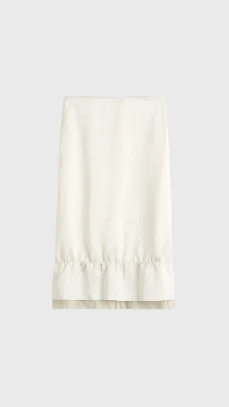 Toteme Layered Satin Skirt in White