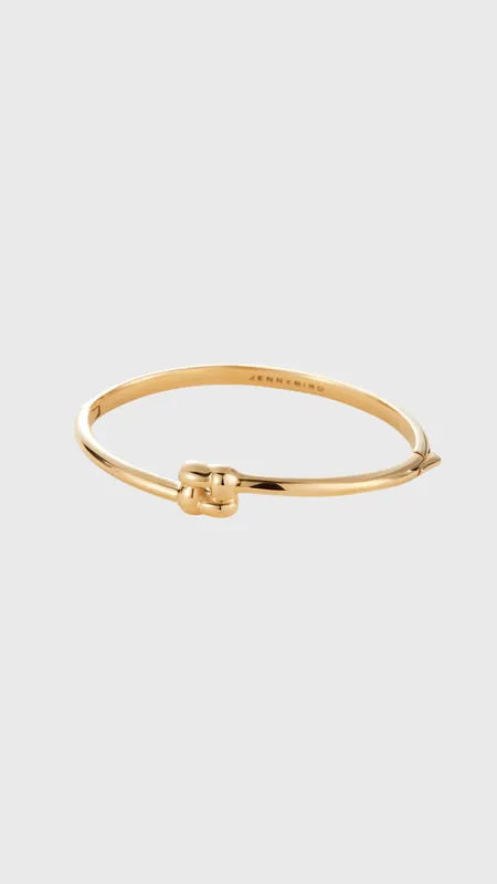 Jenny Bird Slim Woven Square Bangle in Gold