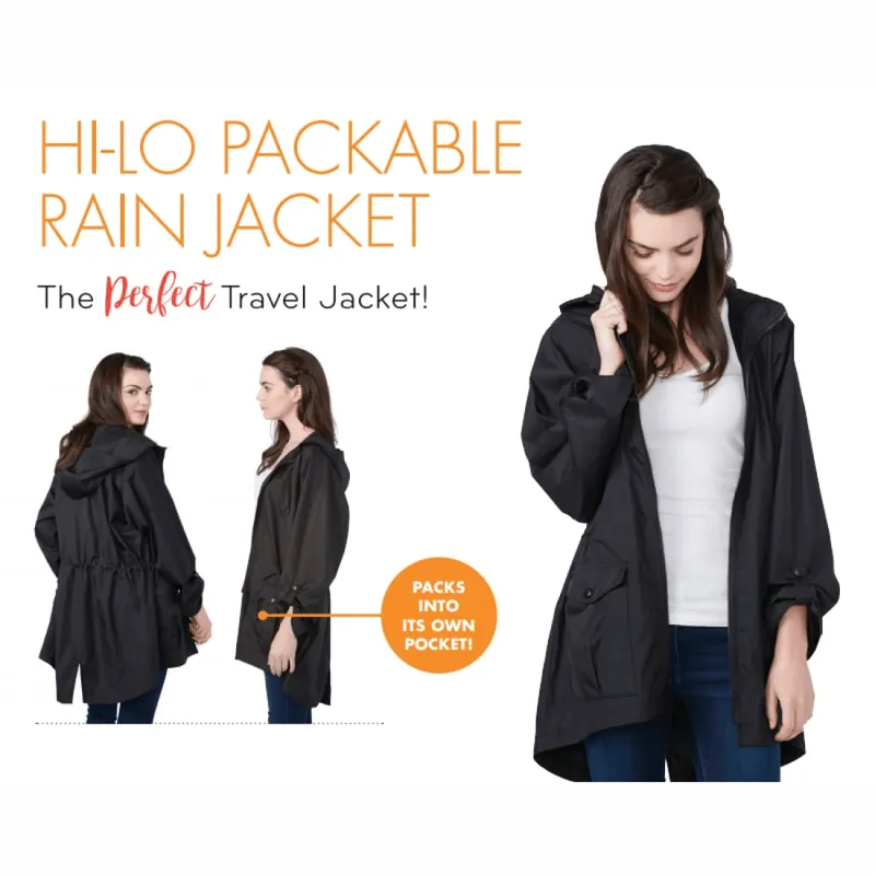 ShedRain Women's Hi-Lo Packable Rain Jacket