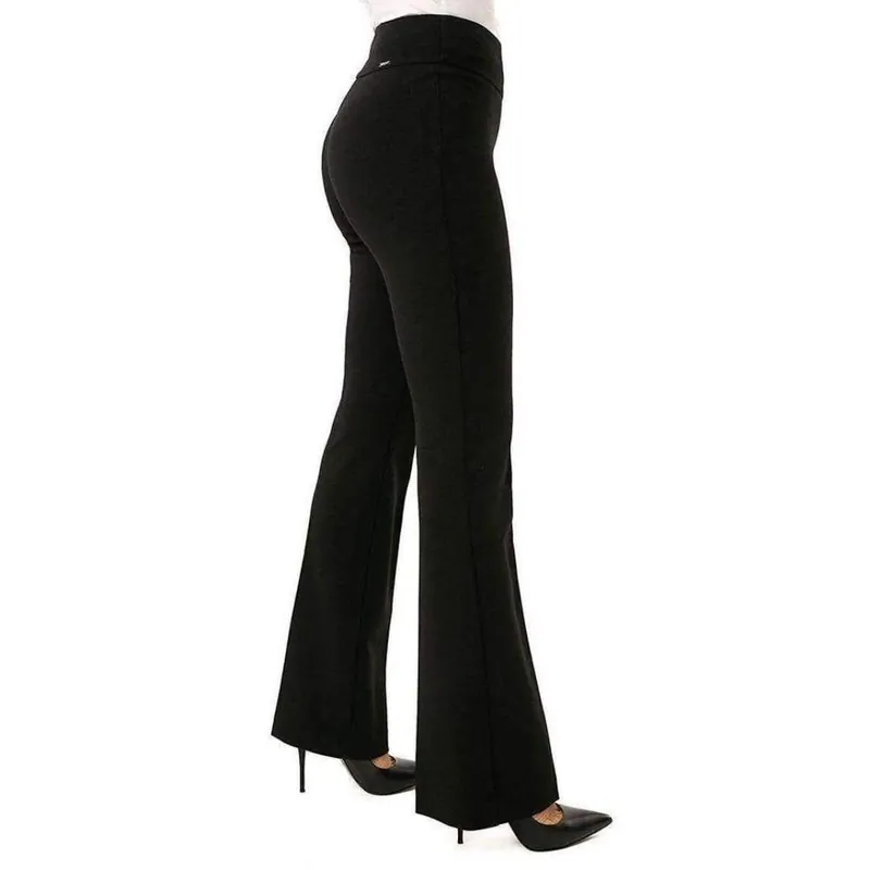 UP! Women's Boot Stretch Crepe Pants Flatten and Flatter Style 65249 Color Black