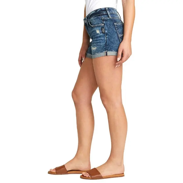 Silver Jeans CO. Women's Mid Rise Curvy Fit SUKI Short
