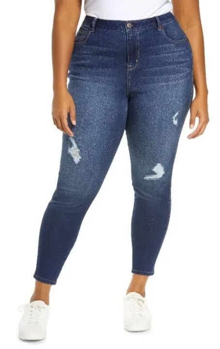 1822 Denim Women's Plus 28" RE:Denim HR Destructed Ankle Skinny Anna - Chantal Accessories