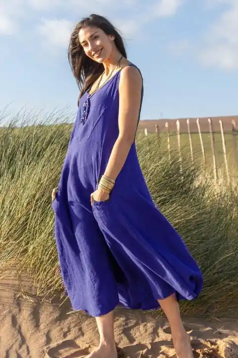 Luca Vanucci Ladies' Stunning Linen Maxi Dress 3253