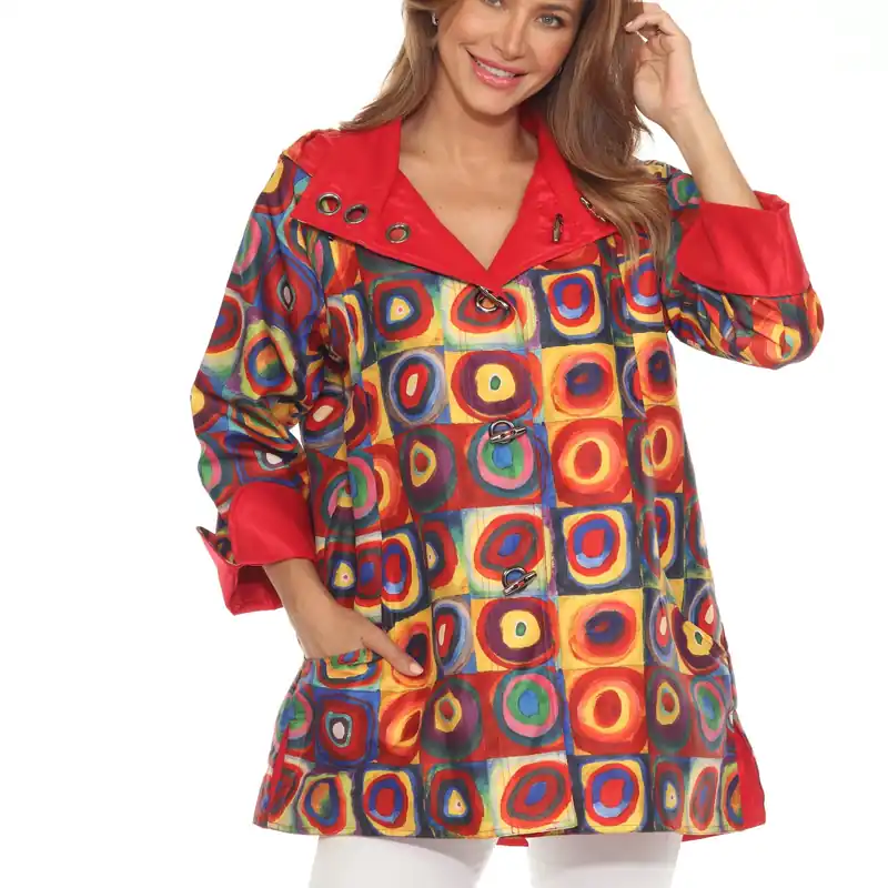 Oopéra Ladies' Reversible Rain Coat (Wassily Kandinsky) Circles J8839RW - Oopera