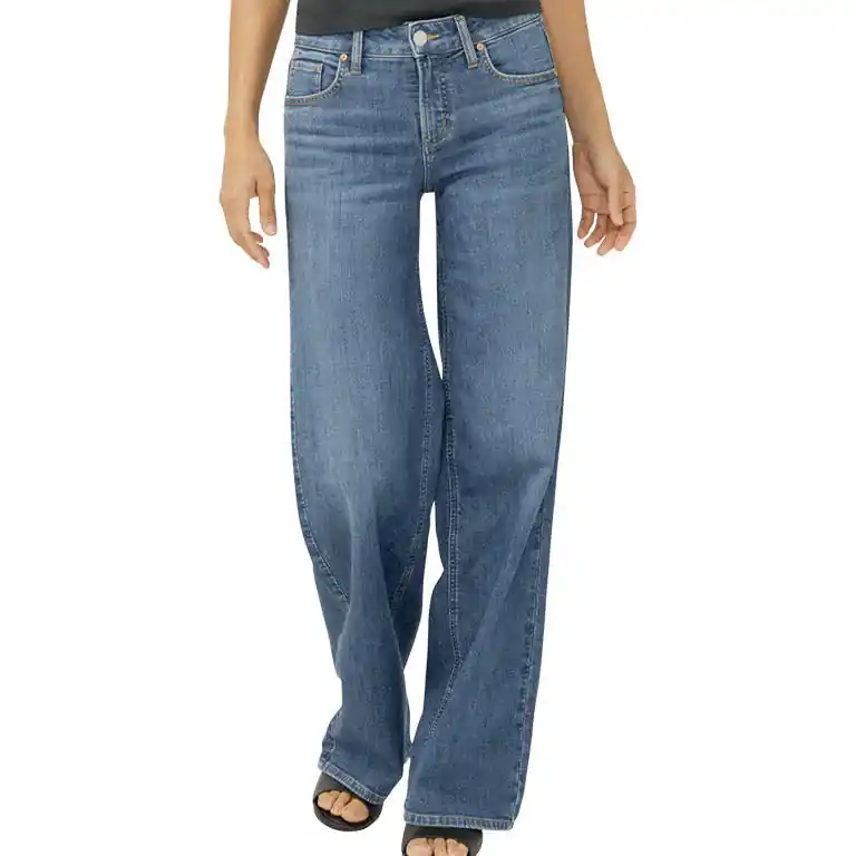 Silver Jeans co. Suki mid rise wide leg knit flex jeans