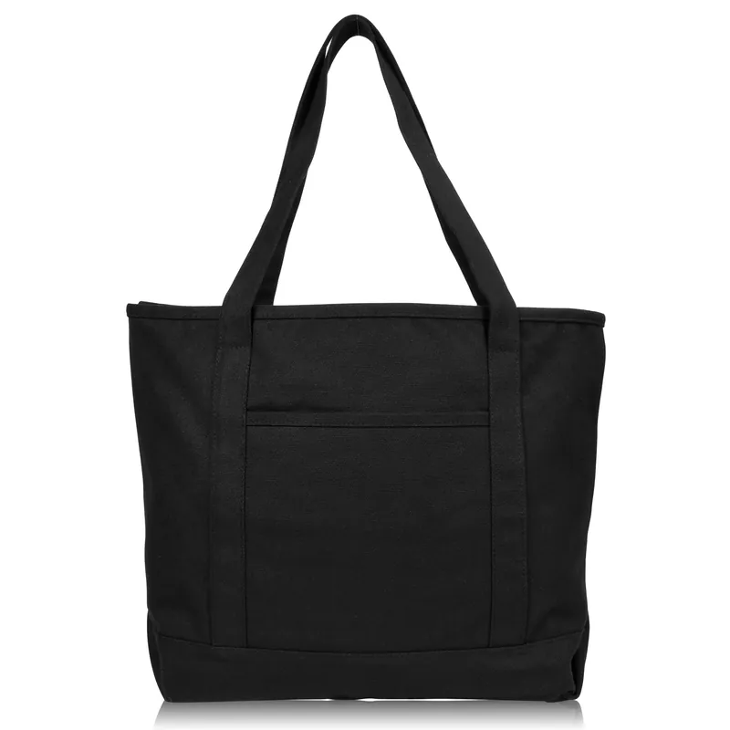 Dalix 20" Solid Color Soft Canvas Tote Bag