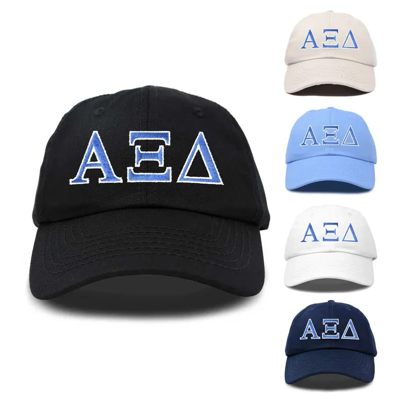 Alpha Xi Delta Sorority Hat Womens Greek Letters Embroidered Baseball Cap - DALIX