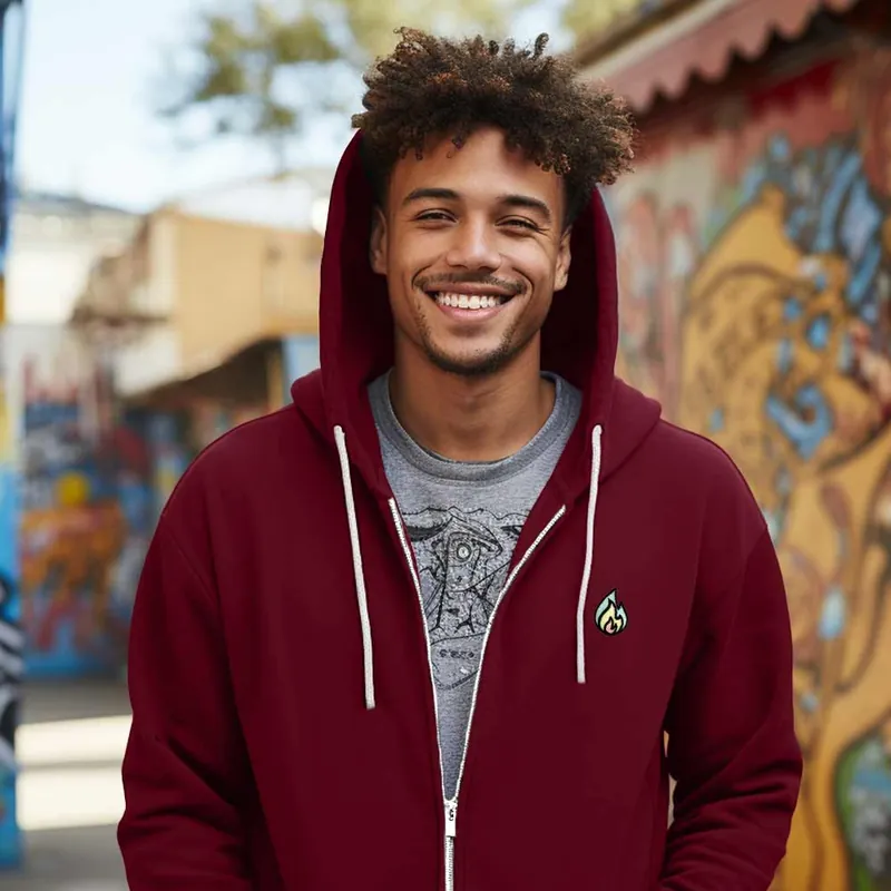 Dalix Fire Midweight Fleece Zip Hoodie (Glow in the Dark)