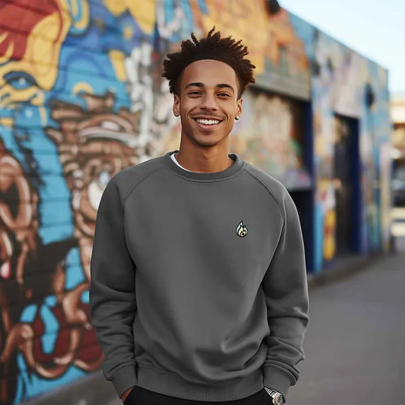 Dalix Fire Midweight Fleece Crewneck Sweatshirt (Glow in the Dark)