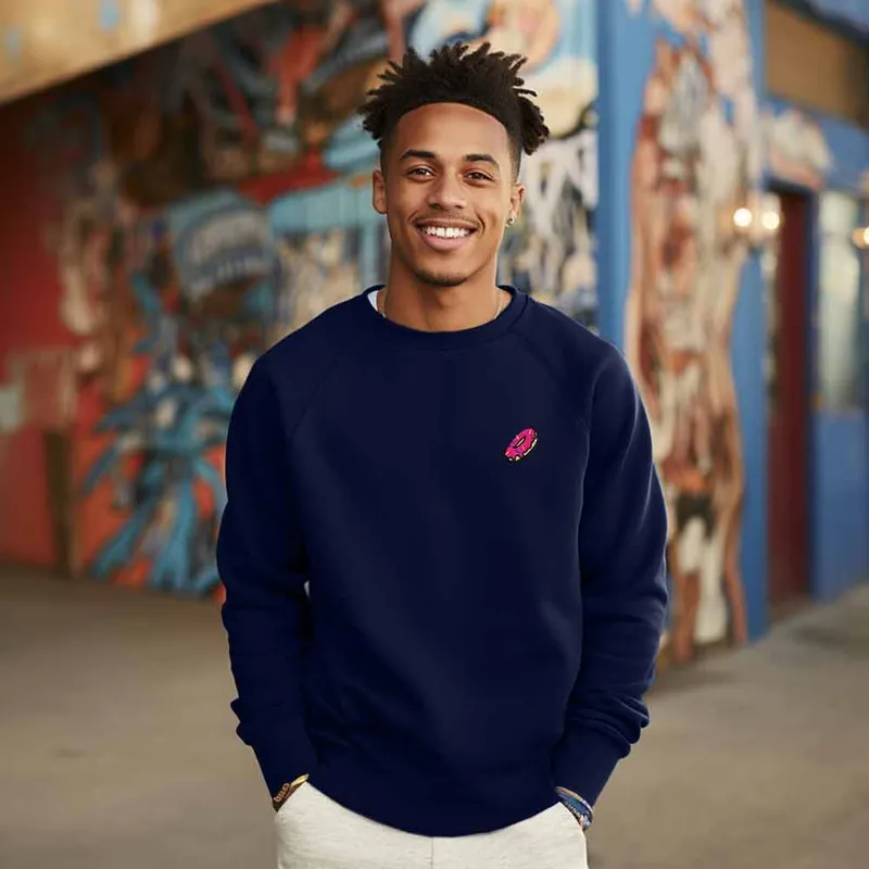 Dalix Donut Midweight Fleece Crewneck Sweatshirt