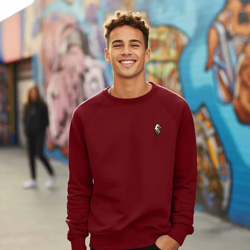 Dalix Lightning Midweight Fleece Crewneck Sweatshirt (Glow in the Dark)