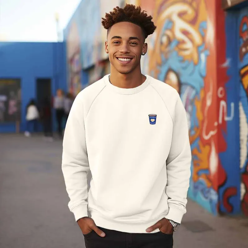 Dalix Classic NYC Coffee Cup Midweight Fleece Crewneck Sweatshirt