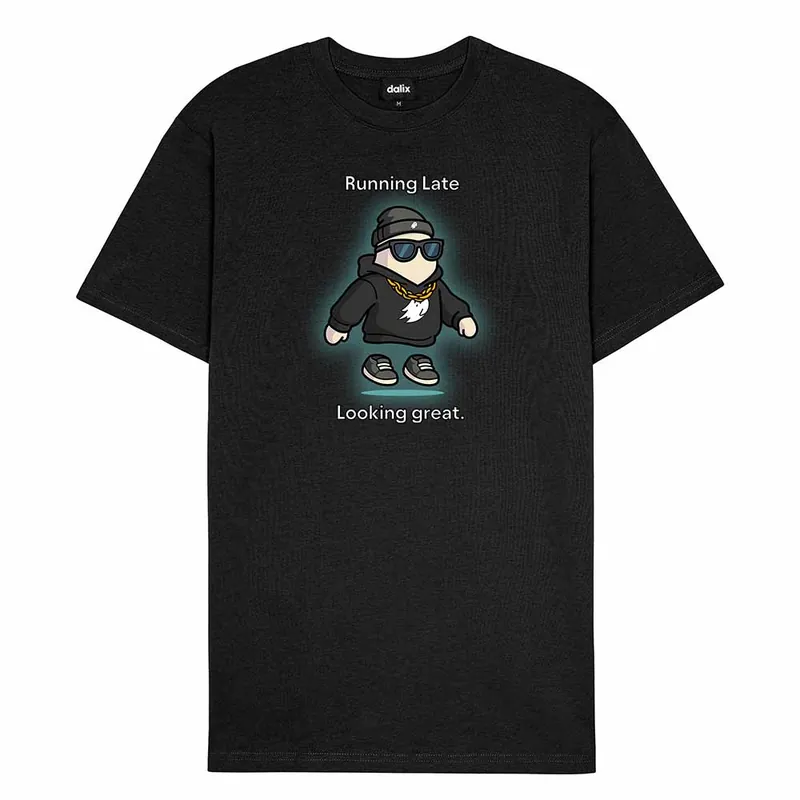 Dalix Mens Running Late Graphic Tee