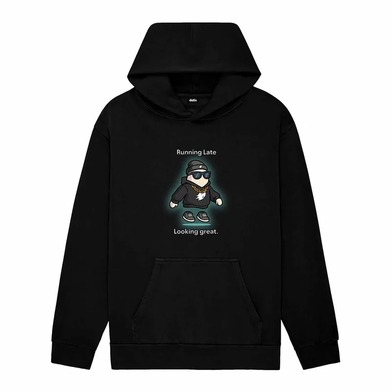 Dalix Mens Running Late Ghost Midweight Hoodie