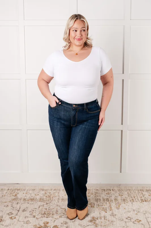 Alaina High Rise Classic Straight Jeans - Judy Blue