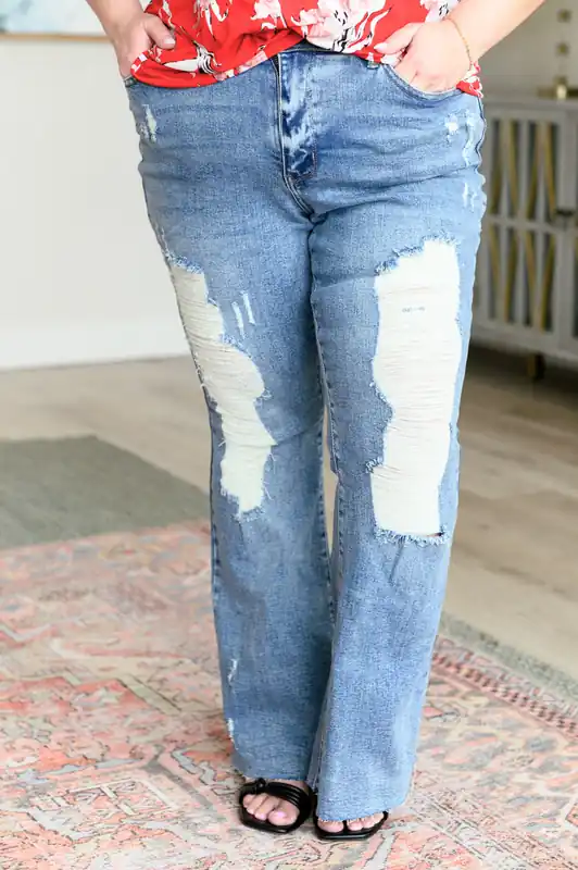 Kiana High Rise Heavy Destroy Flare - Judy Blue