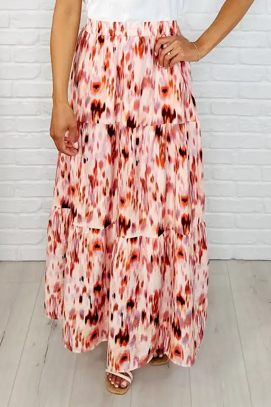 Words Fail Me Watercolor Print Maxi Skirt - One Eleven North