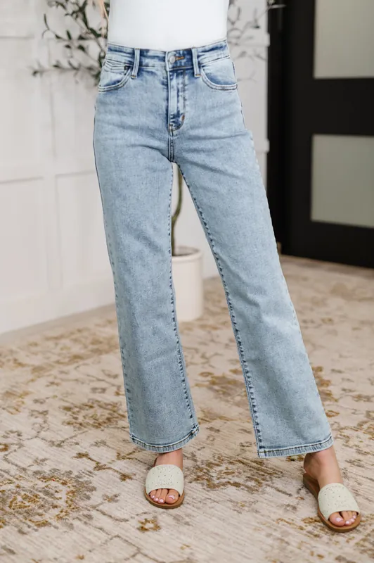 Debbie High Rise Stone Wash Straight Fit Jeans - Judy Blue