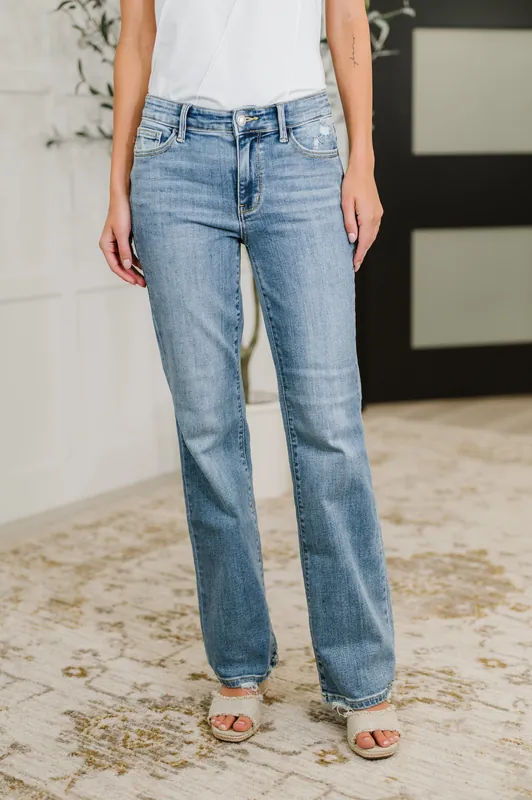 Lorena Mid Rise Vintage Wash Bootcut Jeans - Judy Blue