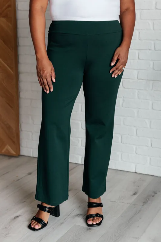 Magic Straight Pants in Hunter Green - Dear Scarlett