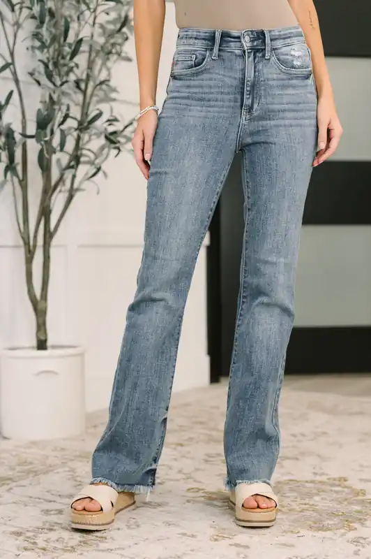 Robin High Waist Bootcut with Fray Hem - Judy Blue