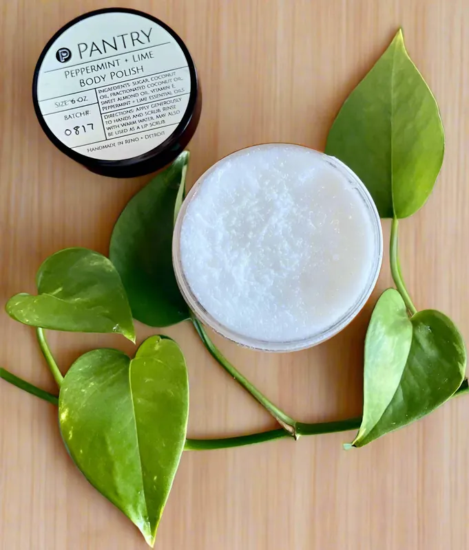 Peppermint + Lime Body Polish : Exfoliating + Refreshing Sugar Scrub - Pantry Products