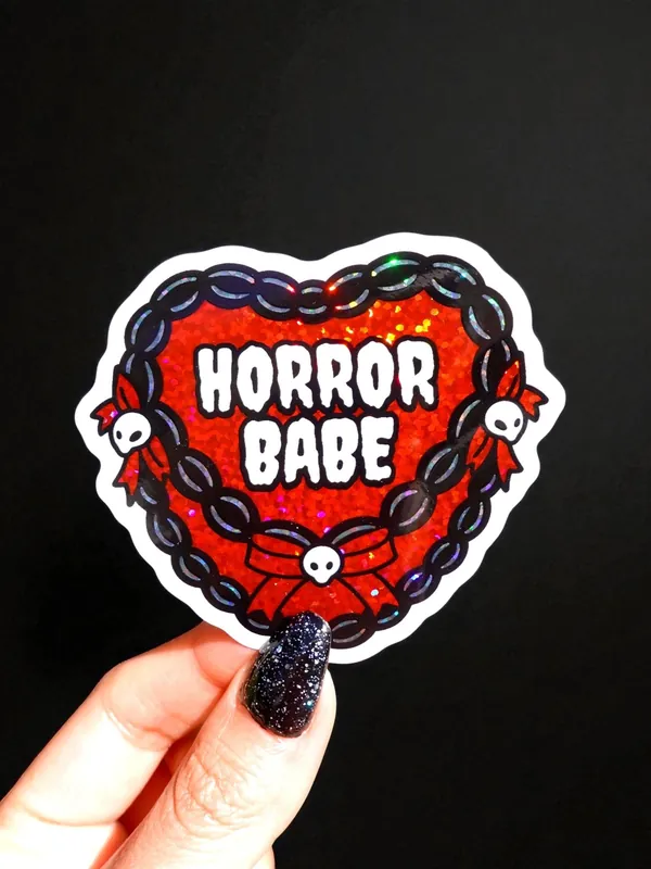 Horror Babe Glitter Vinyl Halloween Vinyl Sticker - UntamedEgo LLC.