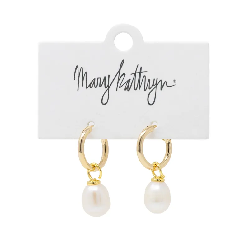 Pearl Dangle Huggies - Mary Kathryn Design