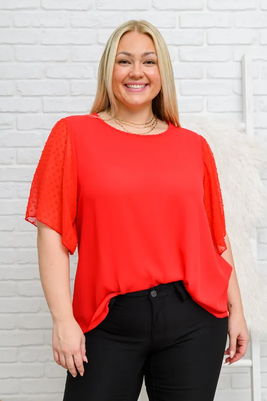 Best Of My Love Short Sleeve Blouse In Red - The Dapper Squirrel