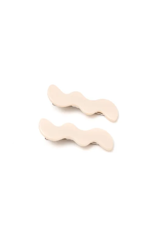 Wavy Clip Set in Cream - The Dapper Squirrel