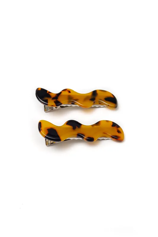 Wavy Clip Set in Tortoise - The Dapper Squirrel