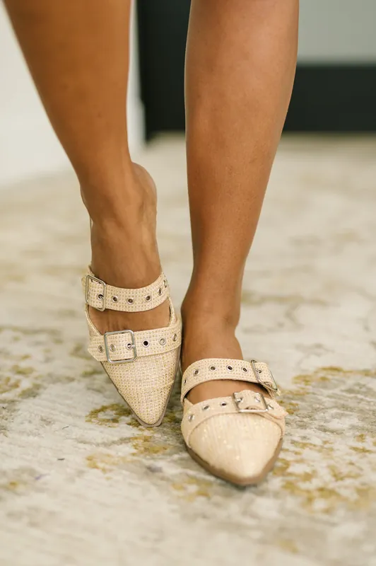 Usual Pointy Toe Double Buckle Flat - Soda